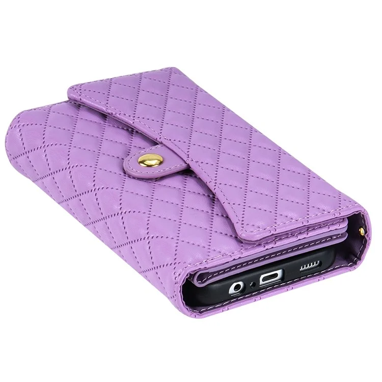 BKS-002 Brieftasche Hülle für Samsung Galaxy A26 5G, PU-Leder, mit Standfunktion und Schultergurt - Lila