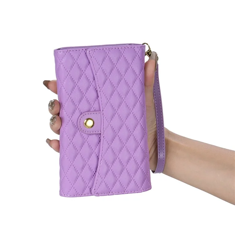 BKS-002 Brieftasche Hülle für Samsung Galaxy A26 5G, PU-Leder, mit Standfunktion und Schultergurt - Lila