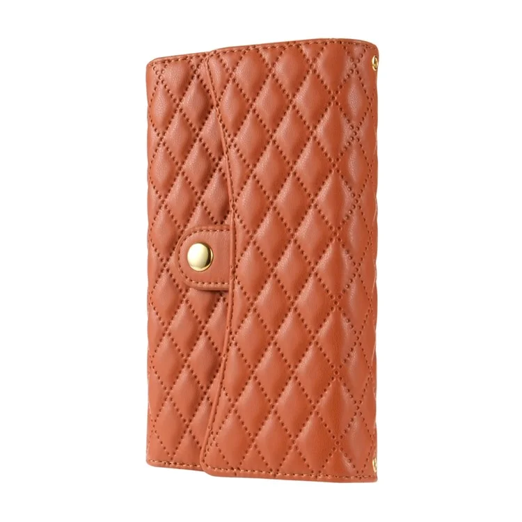BKS-002 Brieftaschenhülle für Samsung Galaxy A36 5G aus PU-Leder mit Standfunktion und Schultergurt - Braun