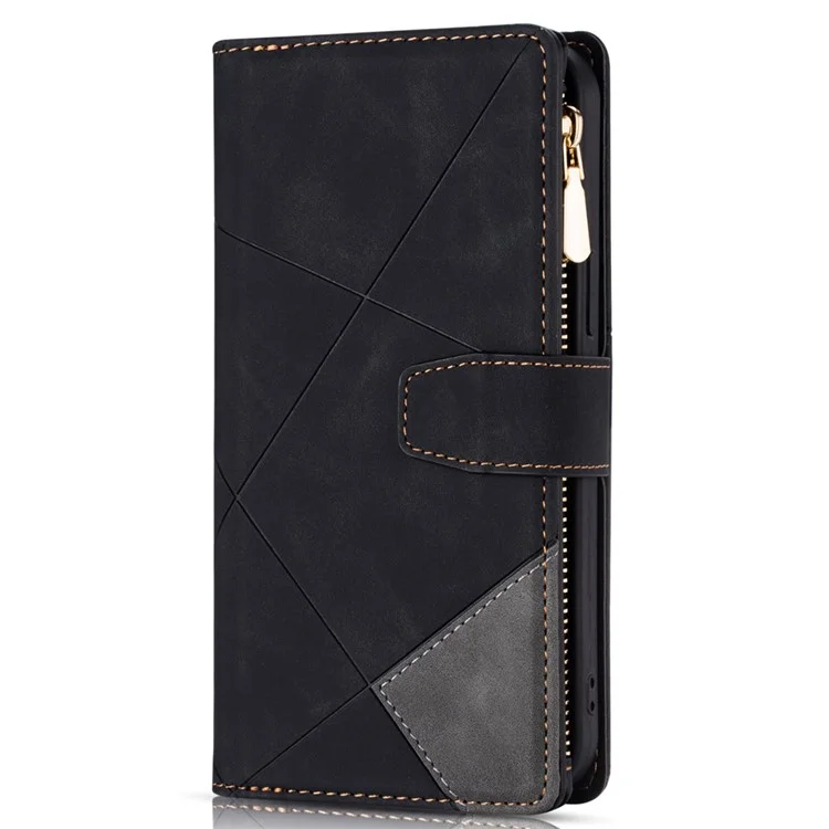 Custodia a portafoglio per Samsung Galaxy A56 5G con colore a schizzo, cover in pelle con supporto - Nero