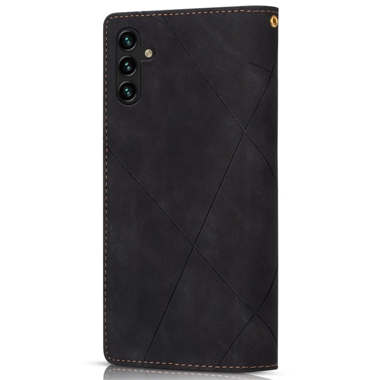 Custodia a portafoglio per Samsung Galaxy A56 5G con colore a schizzo, cover in pelle con supporto - Nero