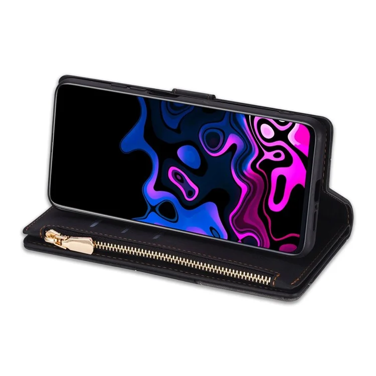 Custodia a portafoglio per Samsung Galaxy A56 5G con colore a schizzo, cover in pelle con supporto - Nero