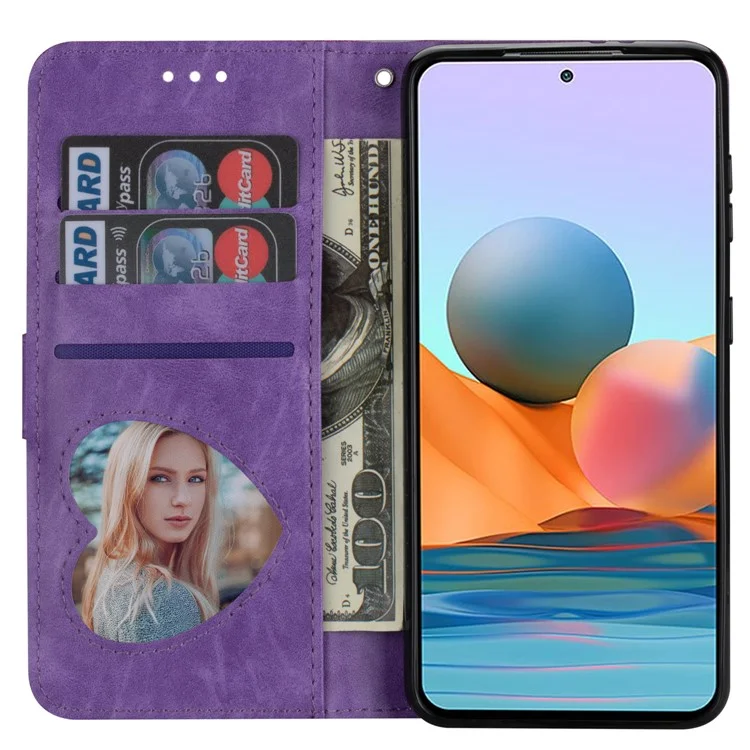 Für Samsung Galaxy A26 5G Stand Case Glitter Phone Lederbezug mit Reißverschlusstasche - Lila