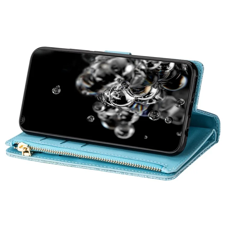 Für Samsung Galaxy A26 5G Hülle Sternenhimmel-Carving-Leder-Wallet-Handyhülle - Blau
