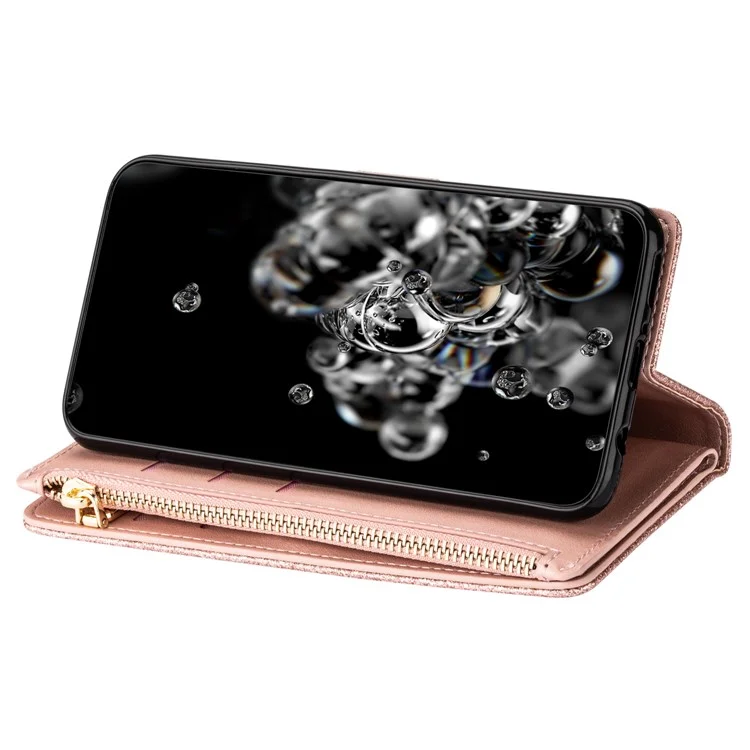 Für Samsung Galaxy A56 5G Hülle Sternenhimmel Prägung Leder Brieftasche Handyhülle - Roségold