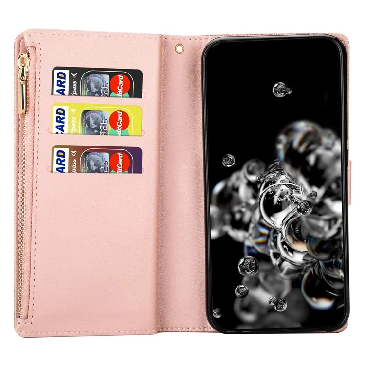 Für Samsung Galaxy A56 5G Hülle Sternenhimmel Prägung Leder Brieftasche Handyhülle - Roségold