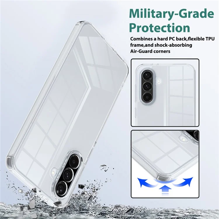 Custodia trasparente per Samsung Galaxy A56 5G, in TPU + acrilico, cover posteriore antiurto per telefono