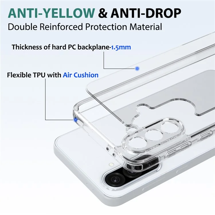 Custodia trasparente per Samsung Galaxy A56 5G, in TPU + acrilico, cover posteriore antiurto per telefono