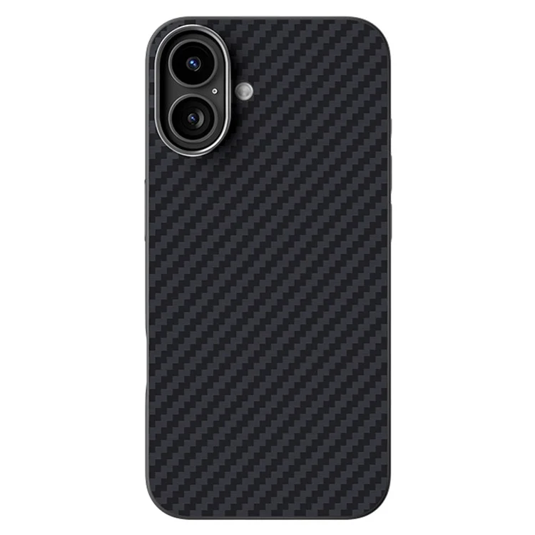 ABEEL Coque pour iPhone 16 compatible avec MagSafe, texture en fibre de carbone - Noir