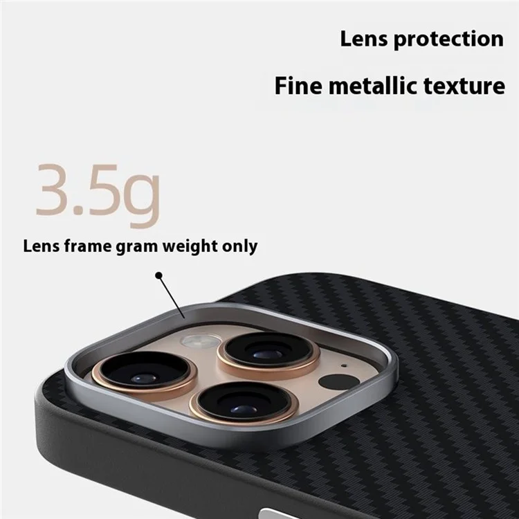 ABEEL Hülle für iPhone 16 Pro, kompatibel mit MagSafe, Kohlefaser-Textur-Rückseite - Schwarz