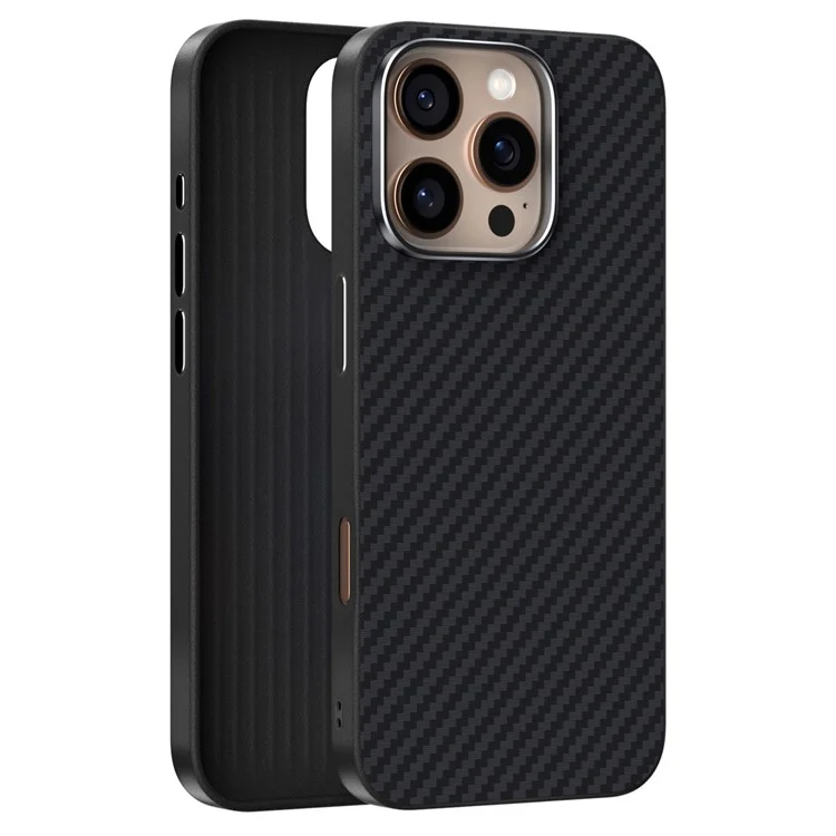 ABEEL Capa para iPhone 16 Pro Max compatível com MagSafe, com textura de fibra de carbono na parte traseira - Preto