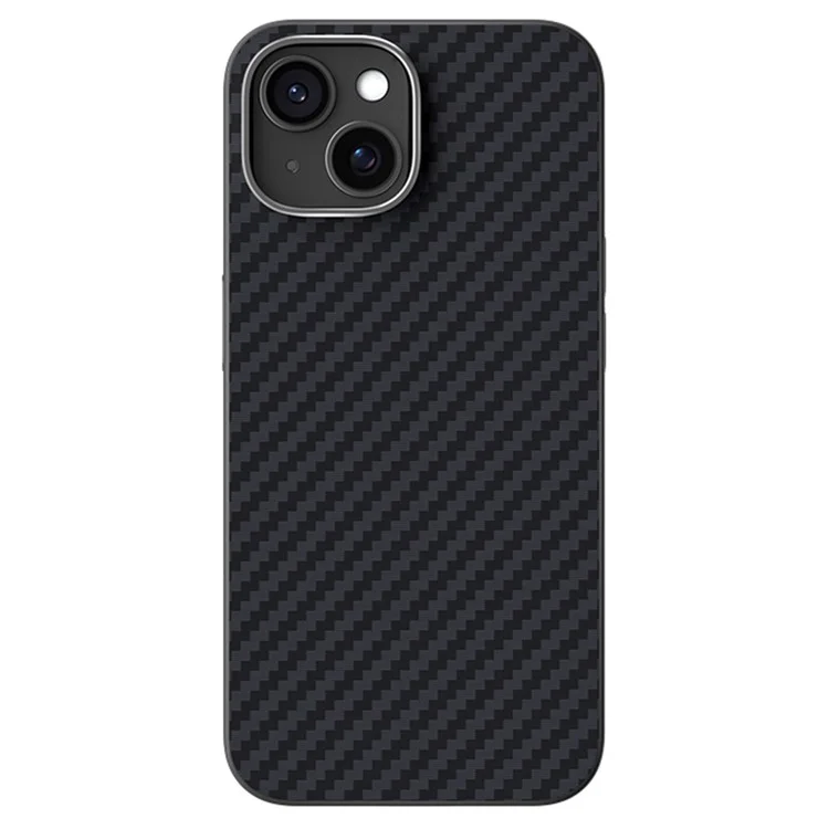 ABEEL Custodia per iPhone 15 compatibile con MagSafe, con texture in fibra di carbonio sul retro - Nero