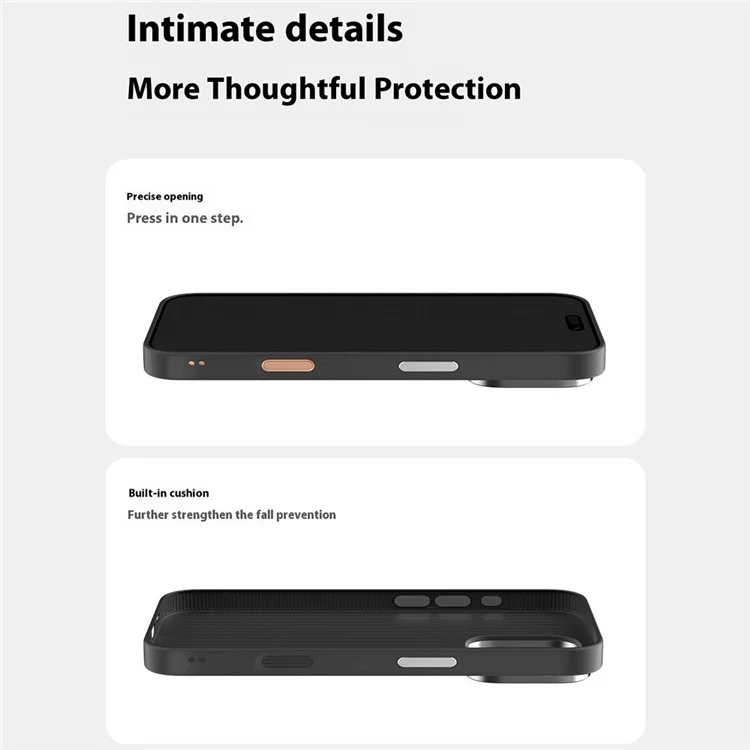 Чехол ABEEL для iPhone 15 Pro совместимый с MagSafe, с текстурой из углеродного волокна на задней панели - черный