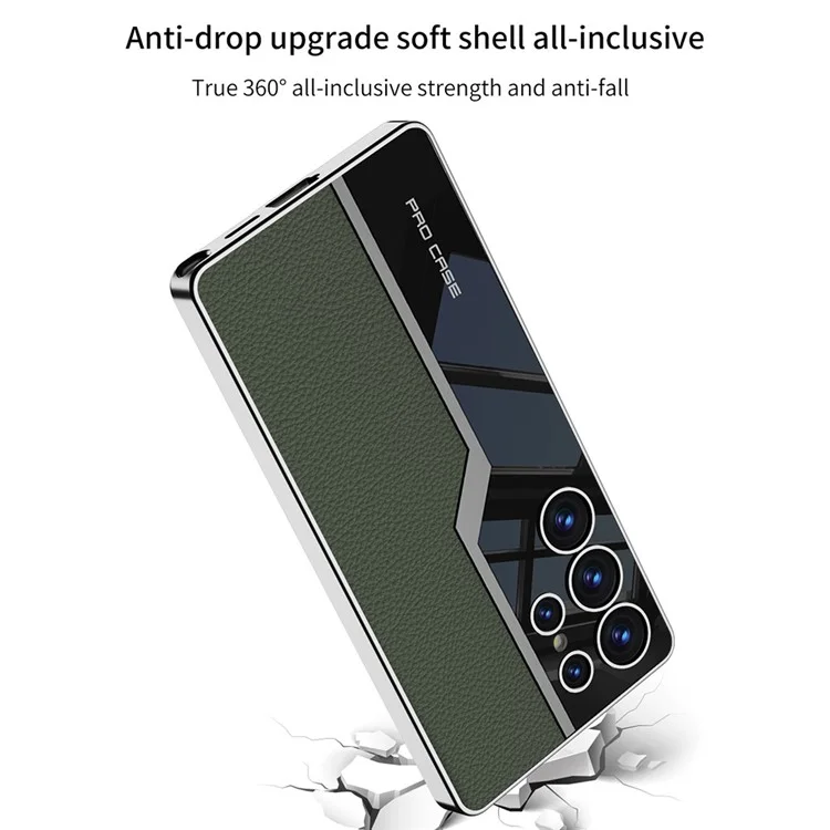 Чехол GKK для Samsung Galaxy S25 Ultra, ТПУ + ПК + ПУ, задняя крышка с электрохромным покрытием - Звездный свет