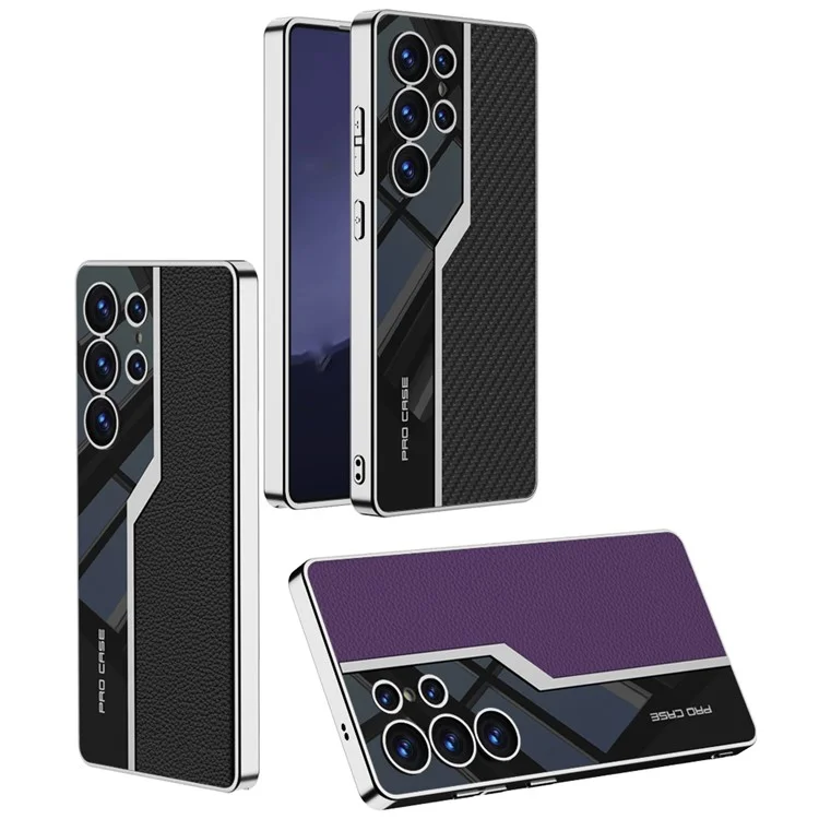 Чехол GKK для Samsung Galaxy S25 Ultra, ТПУ + ПК + ПУ, задняя крышка с электрохромным покрытием - Звездный свет