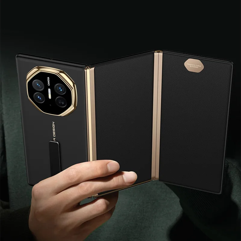 GKK For Huawei Mate XT Ultimate Case Ultra Thin Hard PC Phone Back Cover with Kickstand - Black