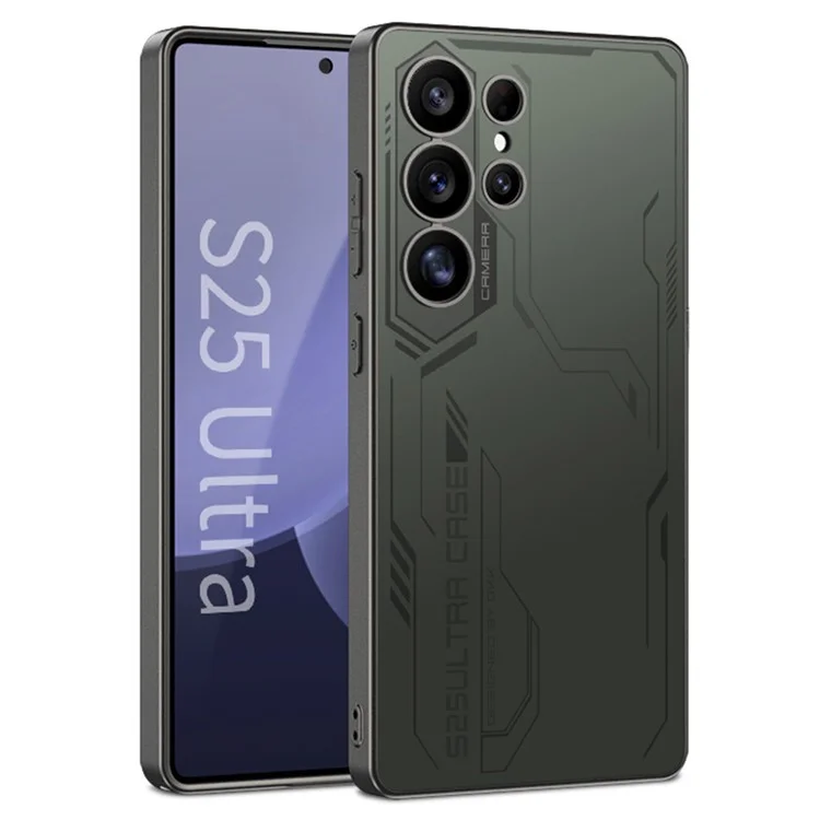 GKK Gehäuse für Samsung Galaxy S25 Ultra, Musterdesign aus PC+TPU, AG-Touch-Rückseite - Grün