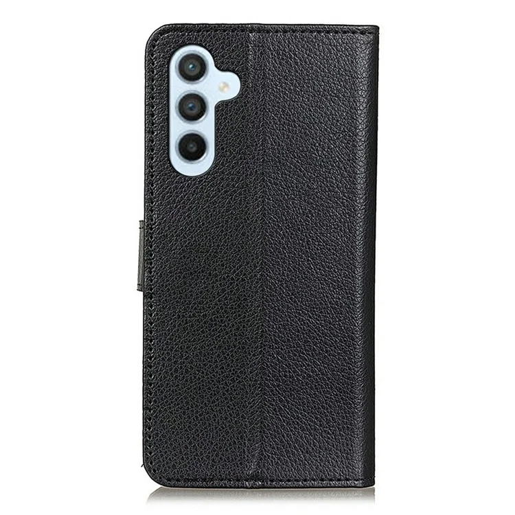 Funda tipo cartera de piel sintética con textura de litchi para Samsung Galaxy A26 5G - Negro
