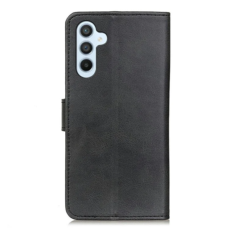 Funda de cuero con textura de piel de vaca para Samsung Galaxy A26 5G, con soporte - Negro