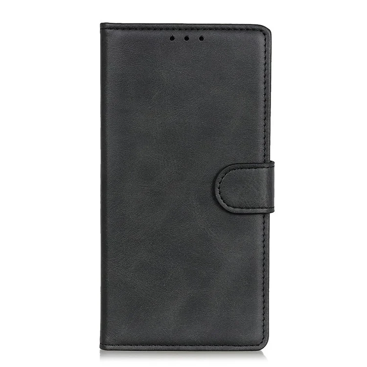 Funda de cuero con textura de piel de vaca para Samsung Galaxy A26 5G, con soporte - Negro
