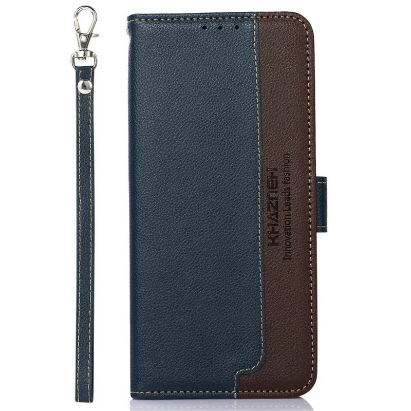KHAZNEH For Samsung Galaxy A26 5G Case RFID Blocking Wallet Litchi Texture PU Leather Phone Cover - Blue