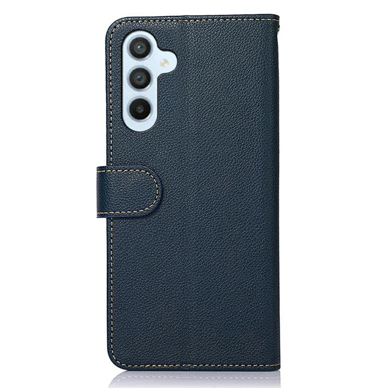 KHAZNEH For Samsung Galaxy A26 5G Case RFID Blocking Wallet Litchi Texture PU Leather Phone Cover - Blue