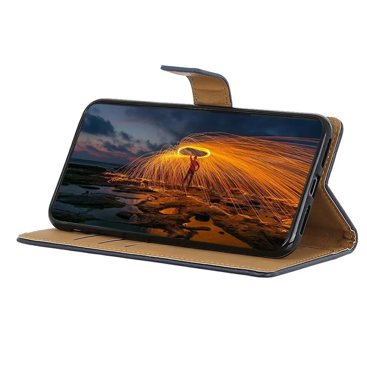 Funda para Samsung Galaxy A26 5G con ranuras para tarjetas, de piel sintética con tapa y soporte - Azul