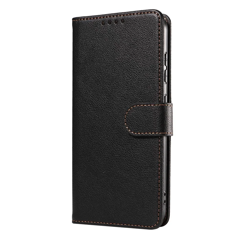 For Samsung Galaxy A36 5G Leather Case Litchi Texture RFID Blocking Wallet Stand Phone Cover - Black