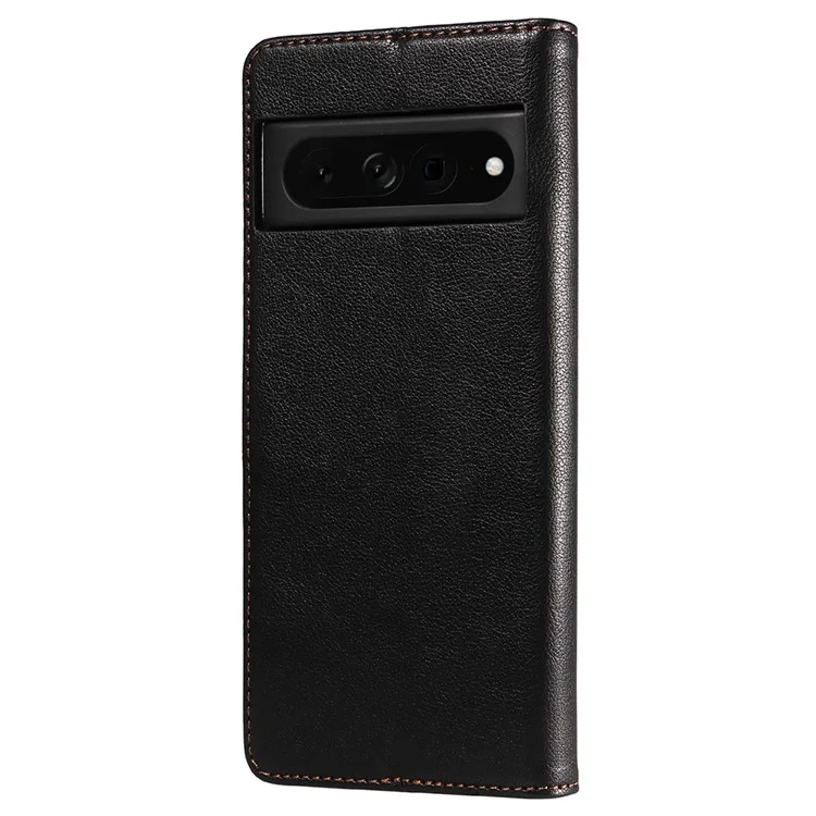 Custodia in pelle per Google Pixel 7 Pro 5G, con texture a litchi e blocco RFID, funzione stand - Nero