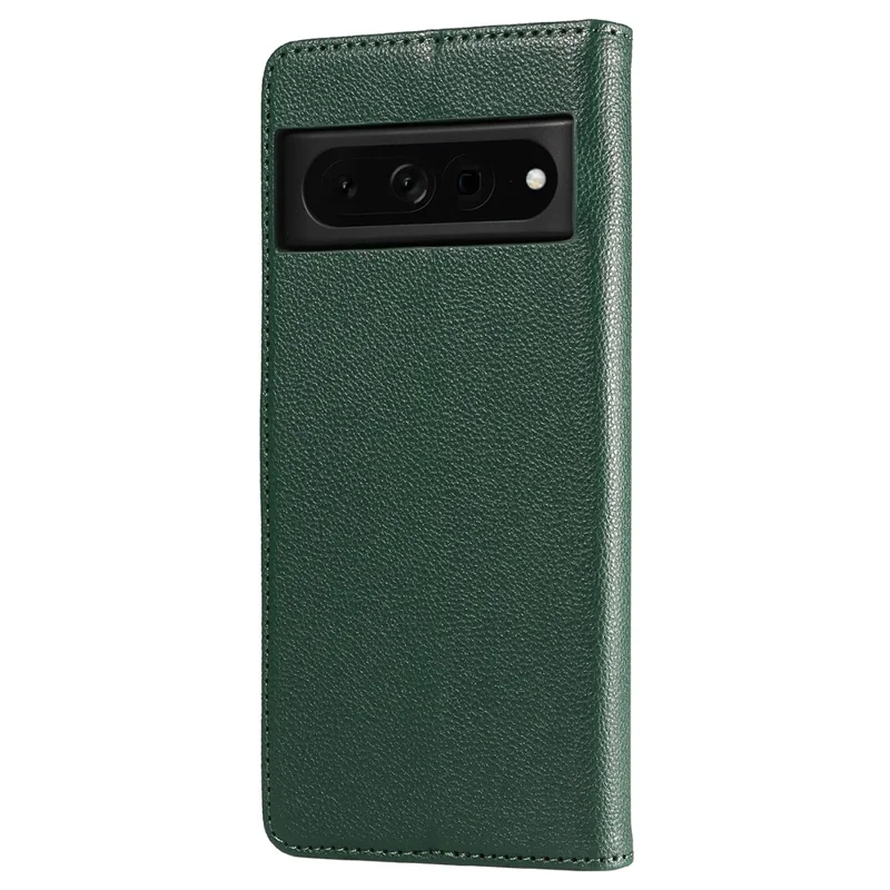 For Google Pixel 7 Pro 5G Leather Case Litchi Texture RFID Blocking Wallet Stand Phone Cover - Green