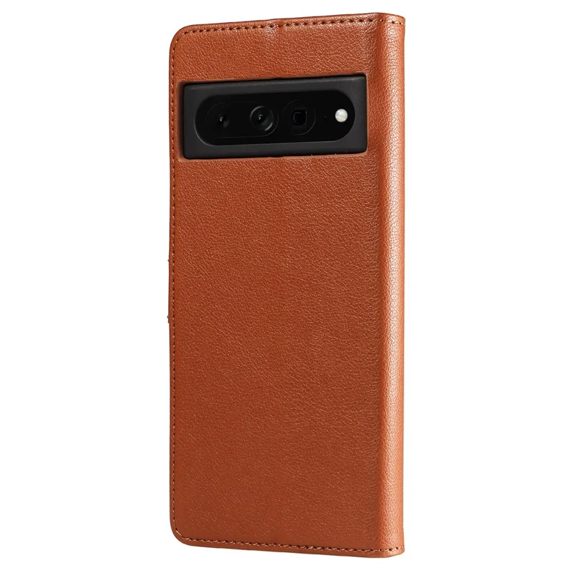 For Google Pixel 7 Pro 5G Leather Case Litchi Texture RFID Blocking Wallet Stand Phone Cover - Brown