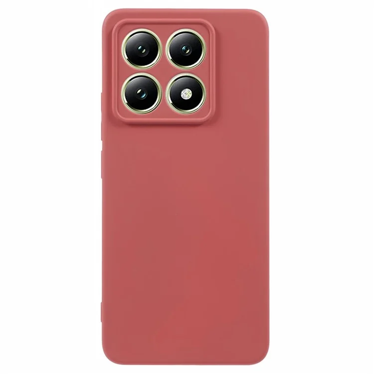 Coque pour Xiaomi 14T Pro, dos en TPU souple avec doublure en fibre anti-rayures - Rouge aubépine