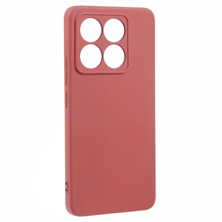 Coque pour Xiaomi 14T Pro, dos en TPU souple avec doublure en fibre anti-rayures - Rouge aubépine