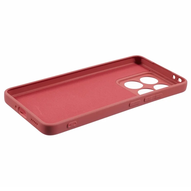 Coque pour Xiaomi 14T Pro, dos en TPU souple avec doublure en fibre anti-rayures - Rouge aubépine