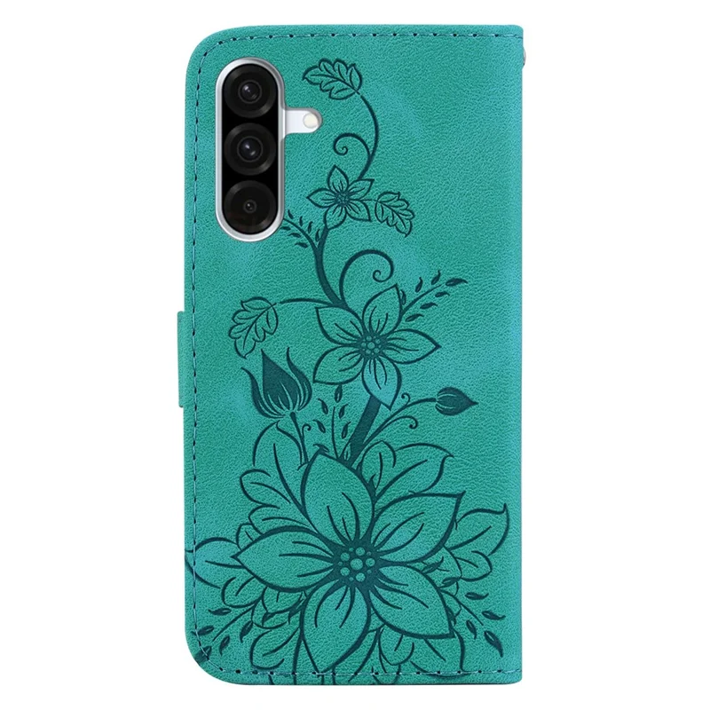 Funda para Samsung Galaxy A26 5G con estampado de flor de lirio y soporte - Verde