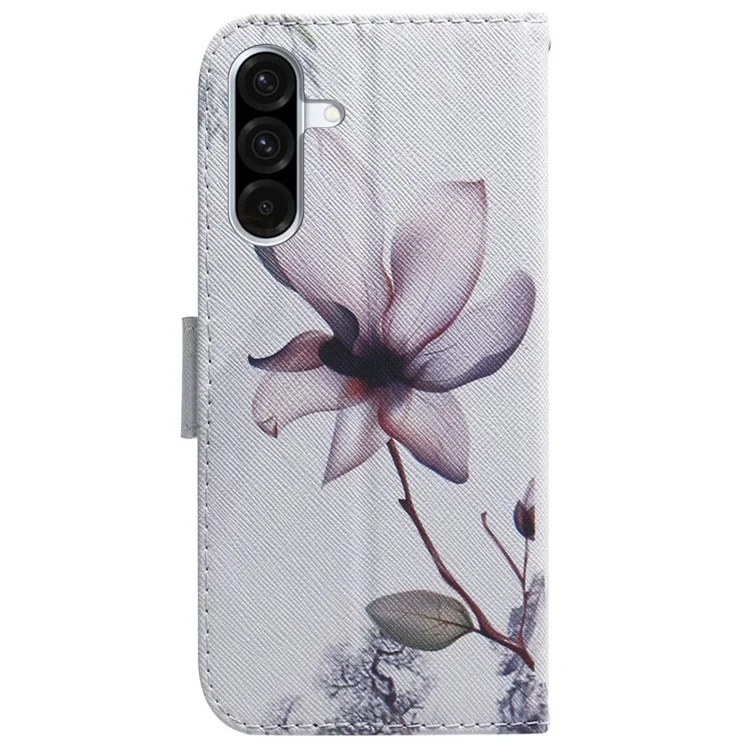 Étui portefeuille pour Samsung Galaxy A26 5G avec impression de motif en cuir - Fleur rose