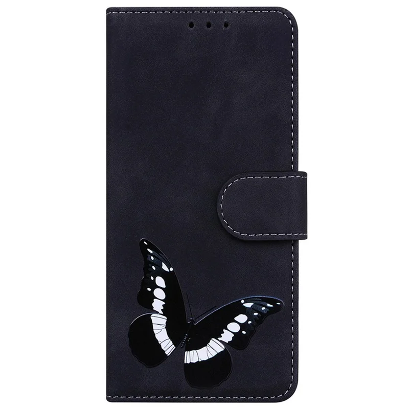 For Samsung Galaxy A17 5G / A17 4G / A26 5G Stand Case PU Leather Phone Cover Butterfly Printed - Black