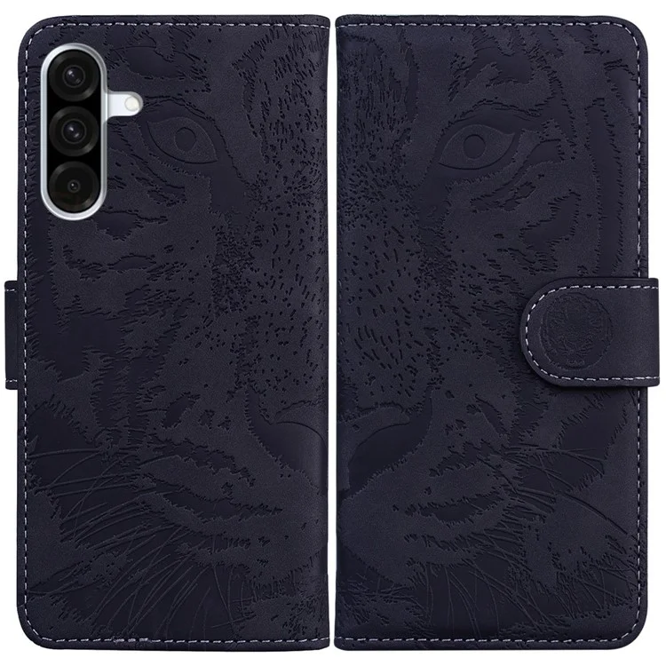 Für Samsung Galaxy A56 5G / A36 5G Hülle Tiger-Prägung Leder-Geldbörse Handyhülle - Schwarz