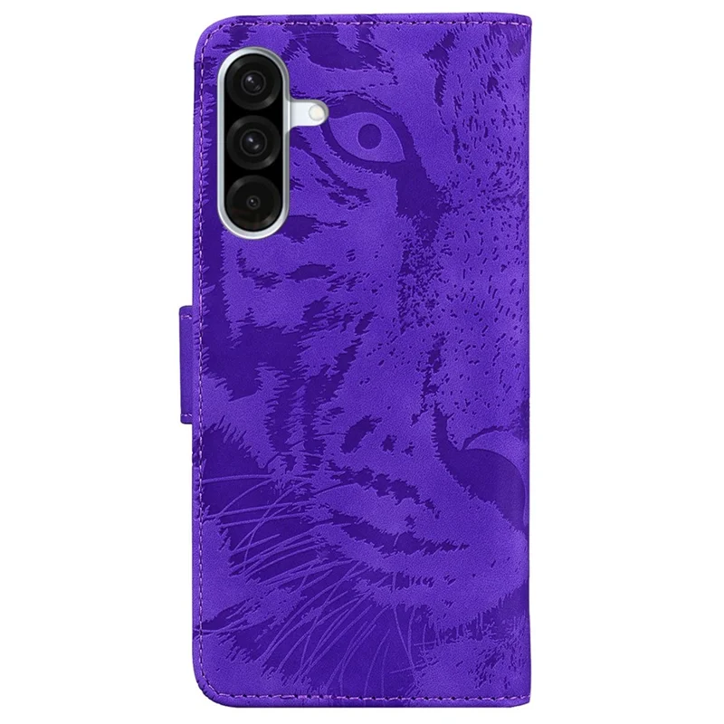 For Samsung Galaxy A56 5G  /  A36 5G Case Tiger Imprint Leather Wallet Phone Cover - Purple