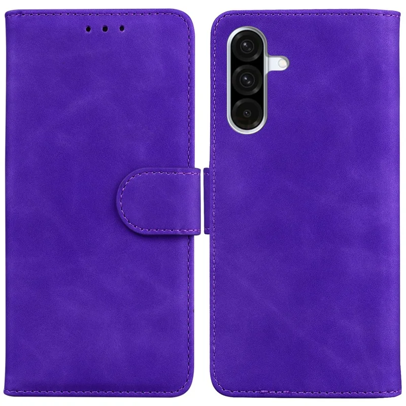 Для Samsung Galaxy A56 5G / A36 5G Чехол-бумажник для телефона с цветным кожаным покрытием - Пурпурный