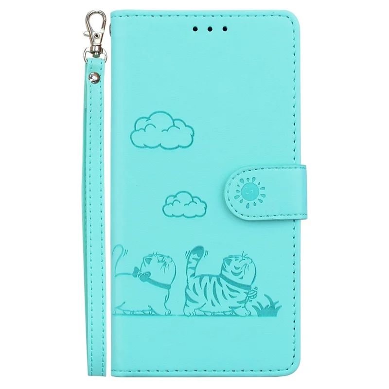 Étui pour Samsung Galaxy A56 5G / A36 5G avec blocage RFID, motif chaton, en TPU+PU, housse de téléphone - Vert