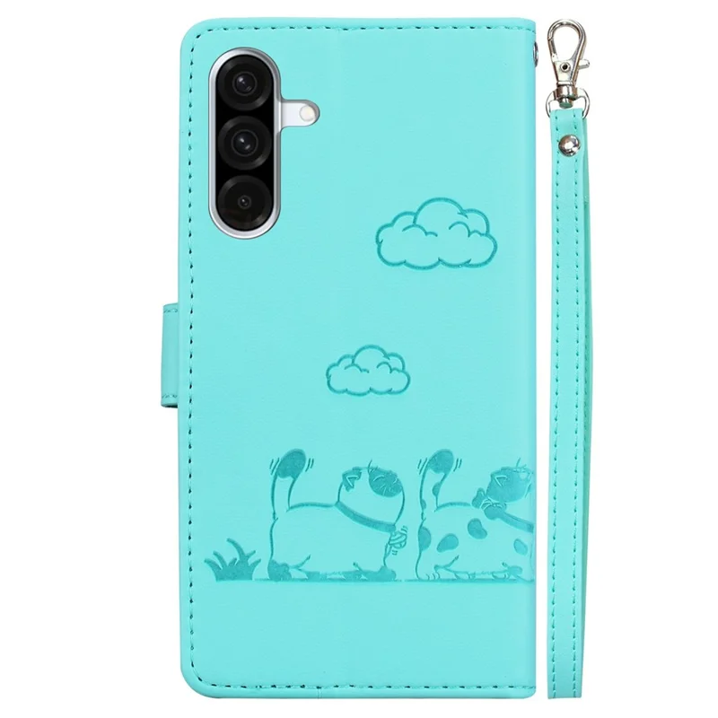 Étui pour Samsung Galaxy A56 5G / A36 5G avec blocage RFID, motif chaton, en TPU+PU, housse de téléphone - Vert