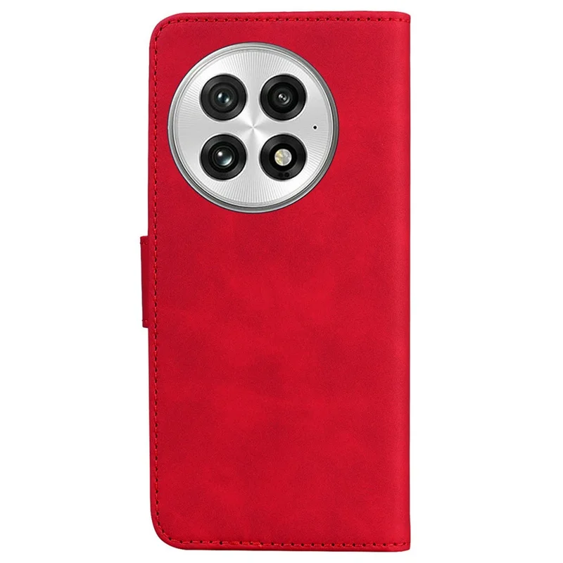 For OnePlus 13 Stand Case PU Leather Phone Cover Butterfly Printed - Red