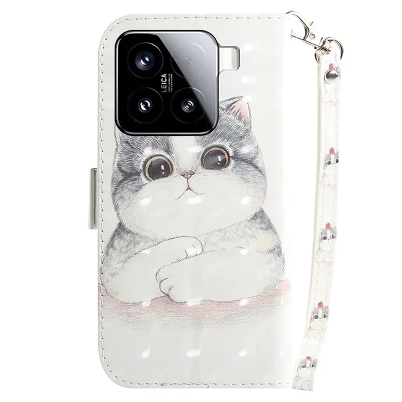 For Xiaomi 15 Case Pattern Printing Leather Wallet Phone Cover - Cute Cat