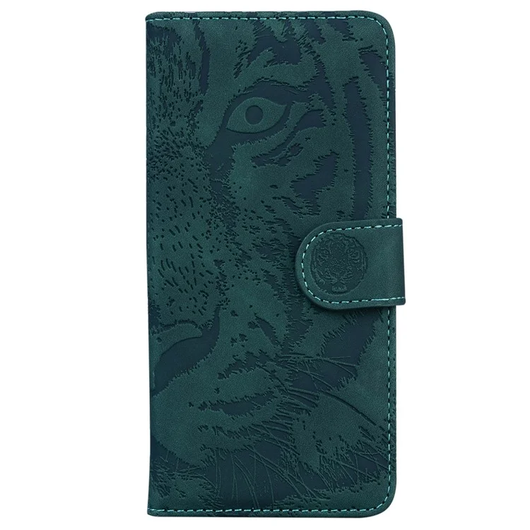 Für Xiaomi 15 Pro Hülle Tiger Prägung Leder Brieftasche Handyhülle - Grün