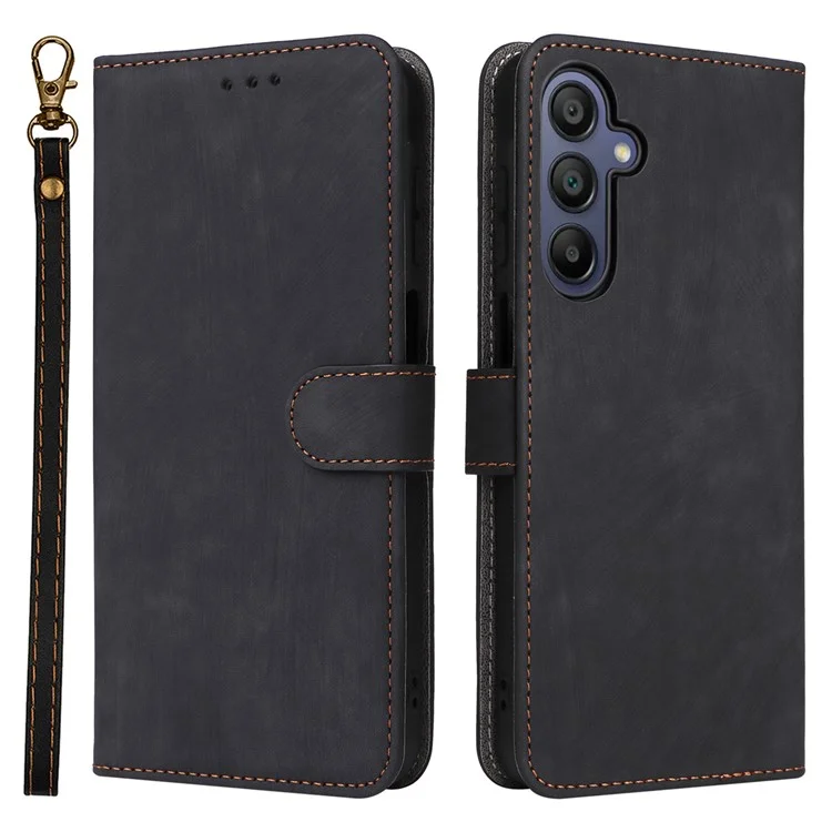 Für Samsung Galaxy A26 5G Wallet Case RFID-blockierende PU-Leder-Cover Stand-Ansicht - Schwarz