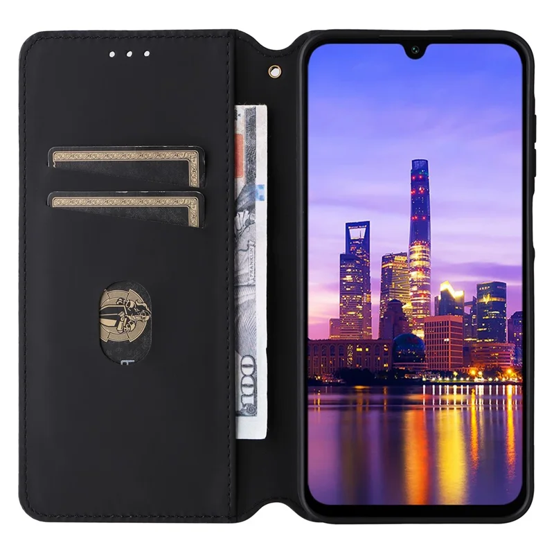 For Samsung Galaxy A26 5G Wallet Case Rhombus Imprinted Leather Phone Cover - Purple