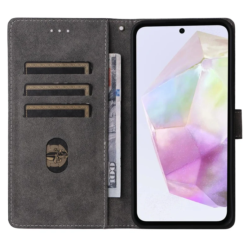 Für Samsung Galaxy A56 5G Wallet Case RFID-Blockierung PU-Lederabdeckung Standansicht - Schwarz