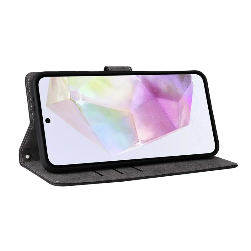 Für Samsung Galaxy A56 5G Wallet Case RFID-Blockierung PU-Lederabdeckung Standansicht - Schwarz