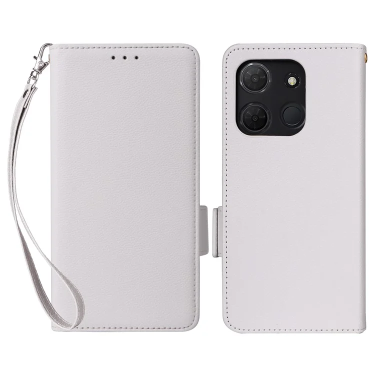 Custodia per TCL 503 Texture in pelle PU Portafoglio a Libro - Bianco